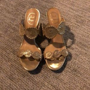 Gold Jack Rogers Wedges